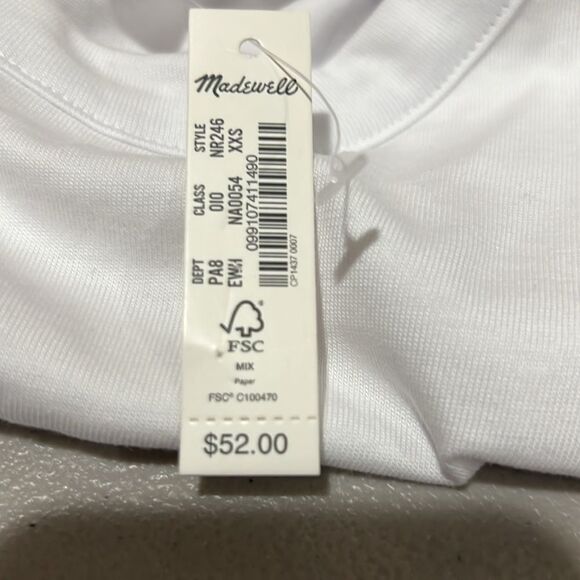 Madewell nr246 white Structured Muscle Tee NWT size xxs - Picture 5 of 8